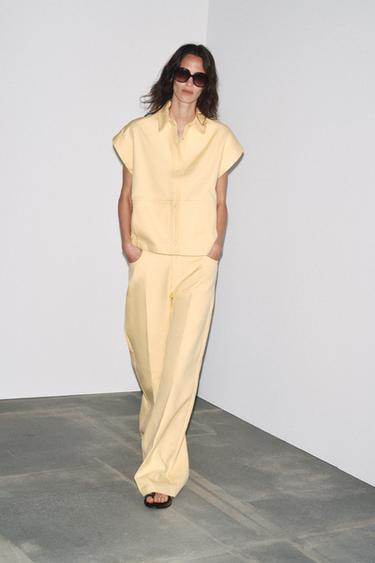 GILET OVERSIZE ZW COLLECTION - Jaune clair de Zara - Image 3