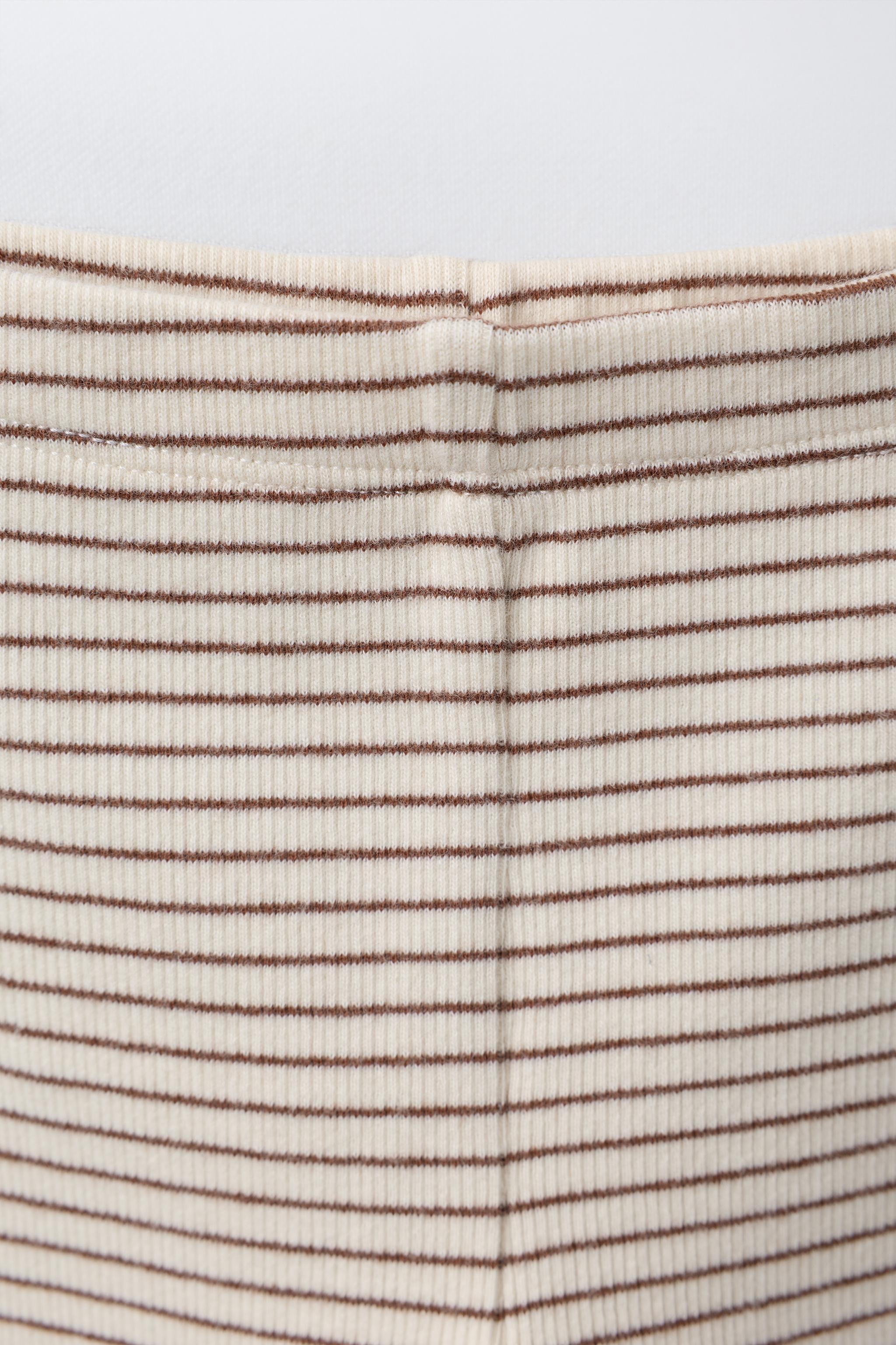 Детские брюки Zara STRIPED EMBROIDERED BODYSUIT AND LEGGINGS SET — фото 5