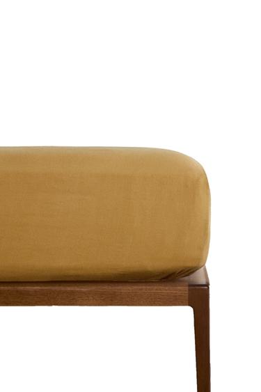 LENÇOL DE BAIXO DE LINHO LAVADO (140 GxM²) - Mostarda da Zara