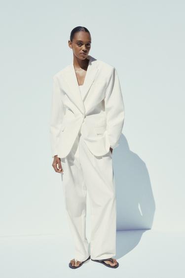 OVERSIZE LONG BLAZER - Oyster-white by Zara - Image 0