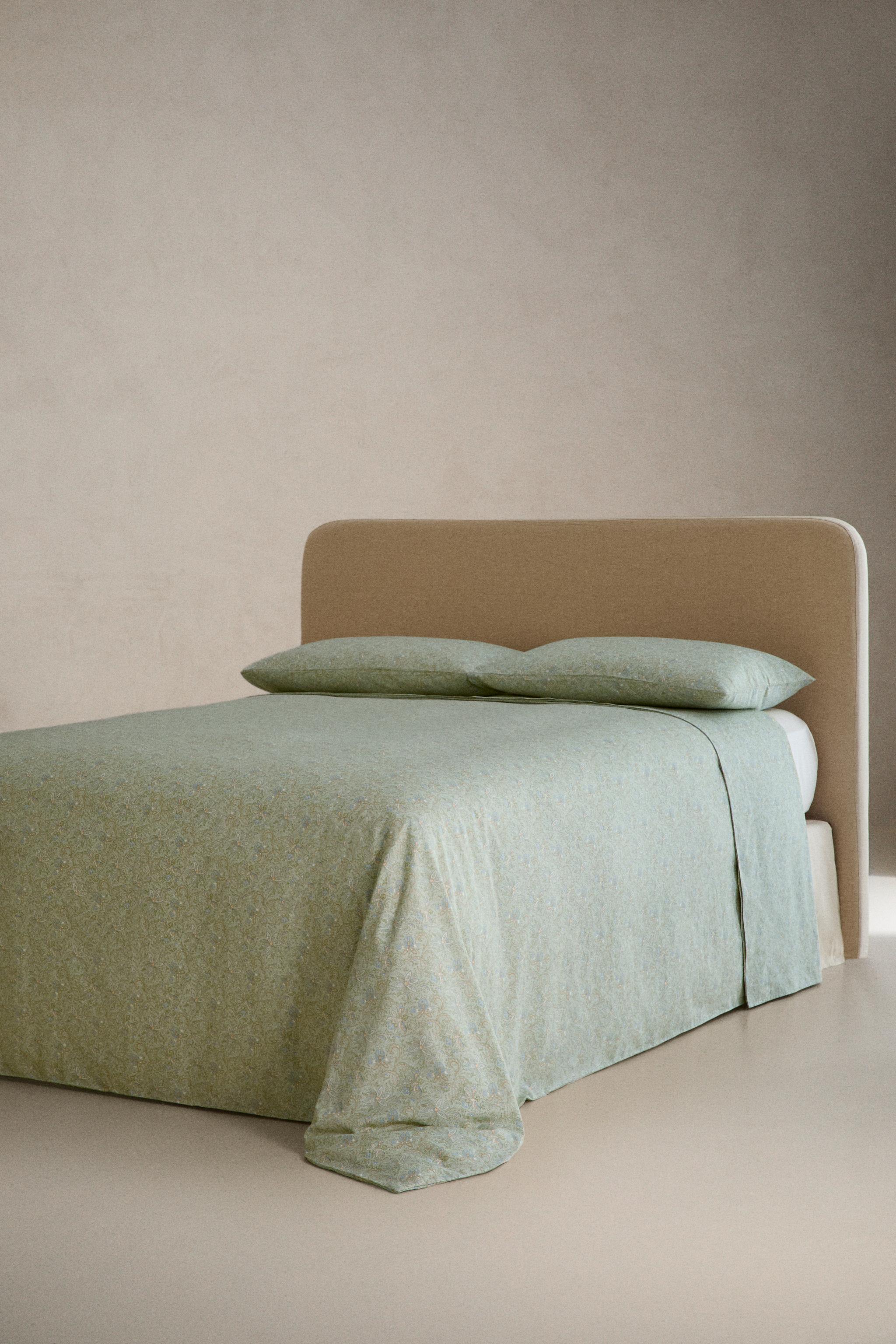PAISLEY SATEEN DUVET COVER — Green