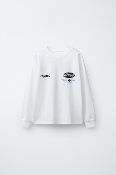 Zara 水滴印花 T 恤 - 白色