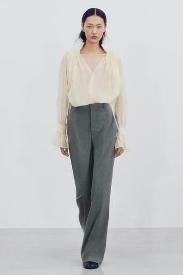 PANTALÓN TIRO ALTO ZW COLLECTION - Gris vigoré de Zara