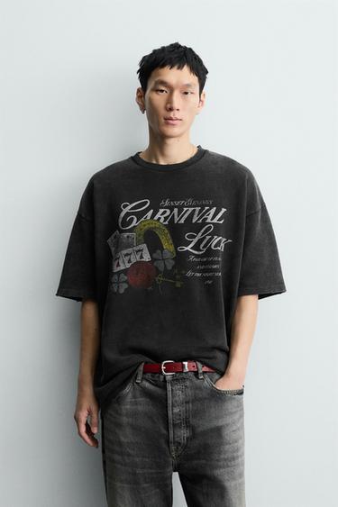 SUDADERA ESTAMPADO COMBINADO - Antracita oscuro de Zara