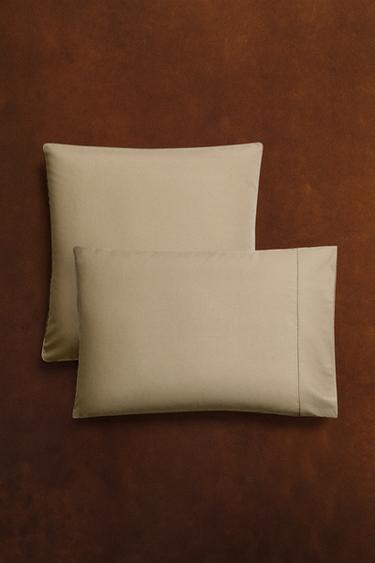 PERCALE PILLOWCASE (300 THREAD COUNT) - Dark beige by Zara - Image 0