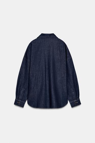 ZW COLLECTION DENIM SHIRT - Blue by Zara - Image 3