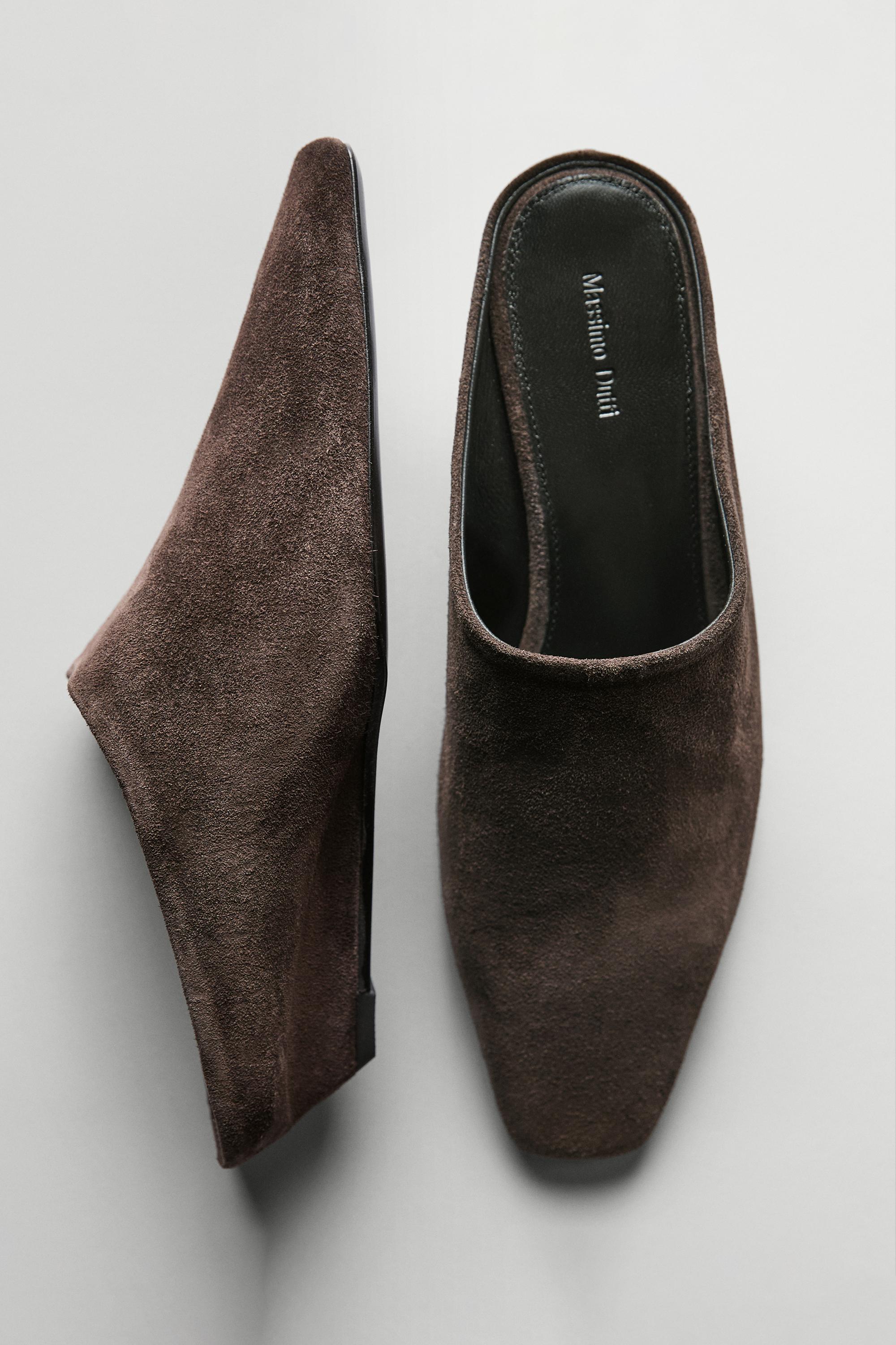 Mules à talon compensé