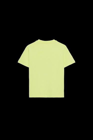 Zara WASHED T-SHIRT WITH TEXT - Lime green