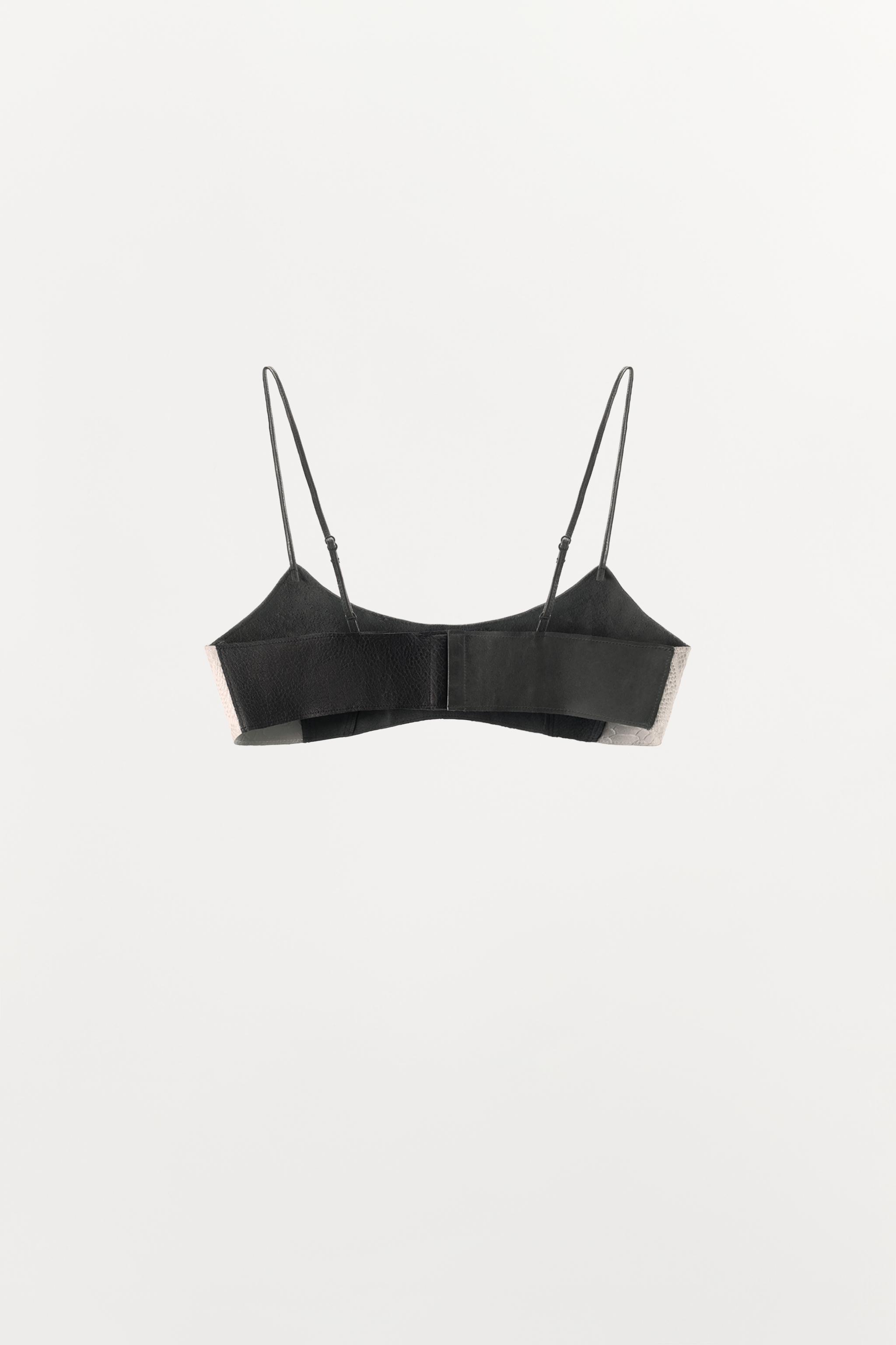 100% LEATHER MIXED-MATERIAL BRALETTE