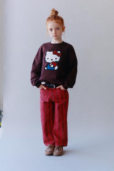 STRIPED CULOTTE PANTS — Red 2