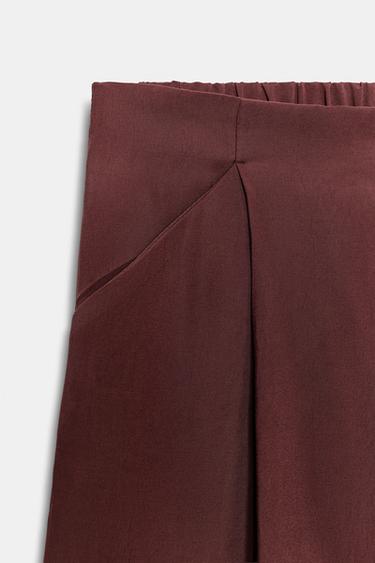 DARTED CULOTTES - Burgundy by Zara - Image 7