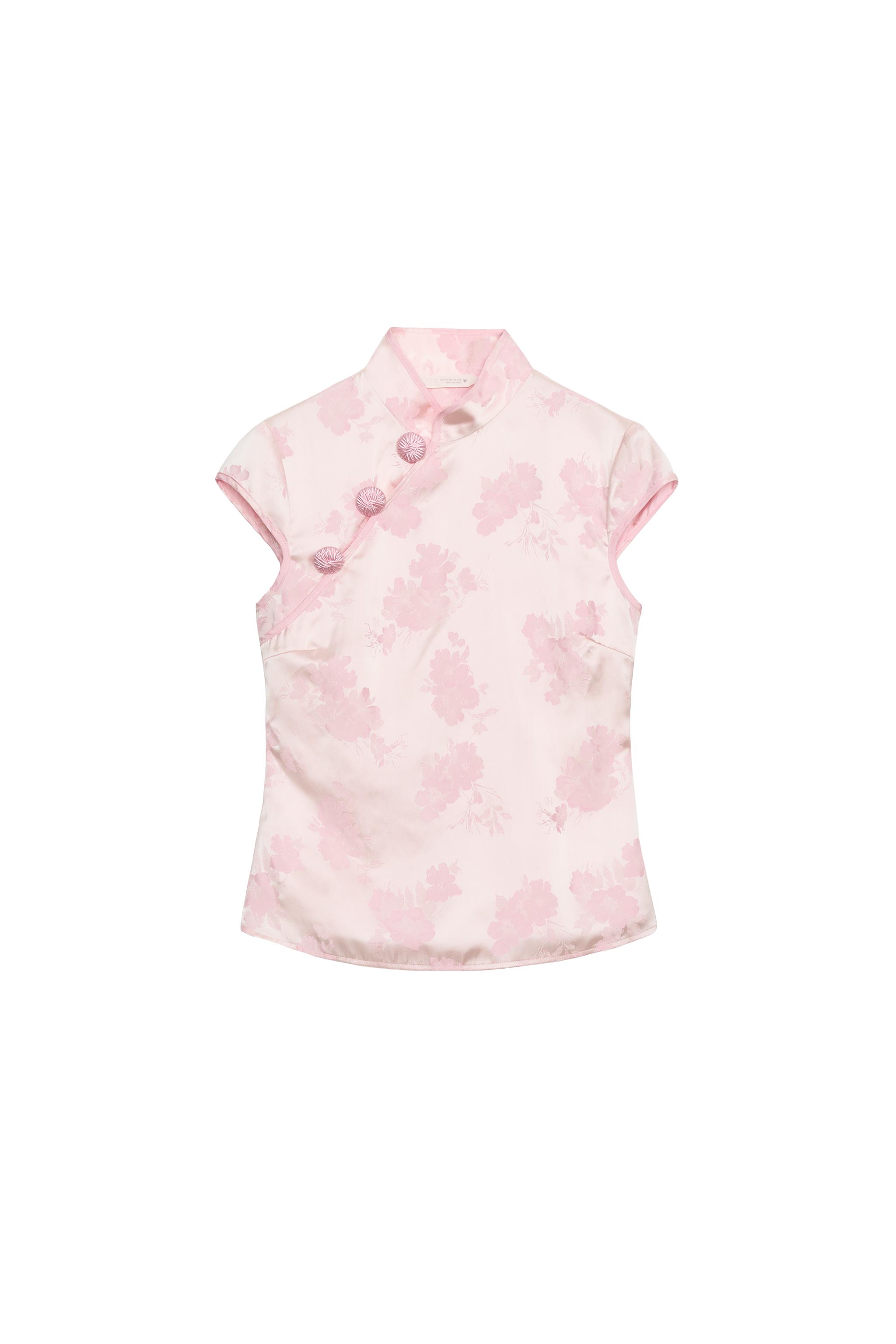TOP SATINADO JACQUARD BOTONES