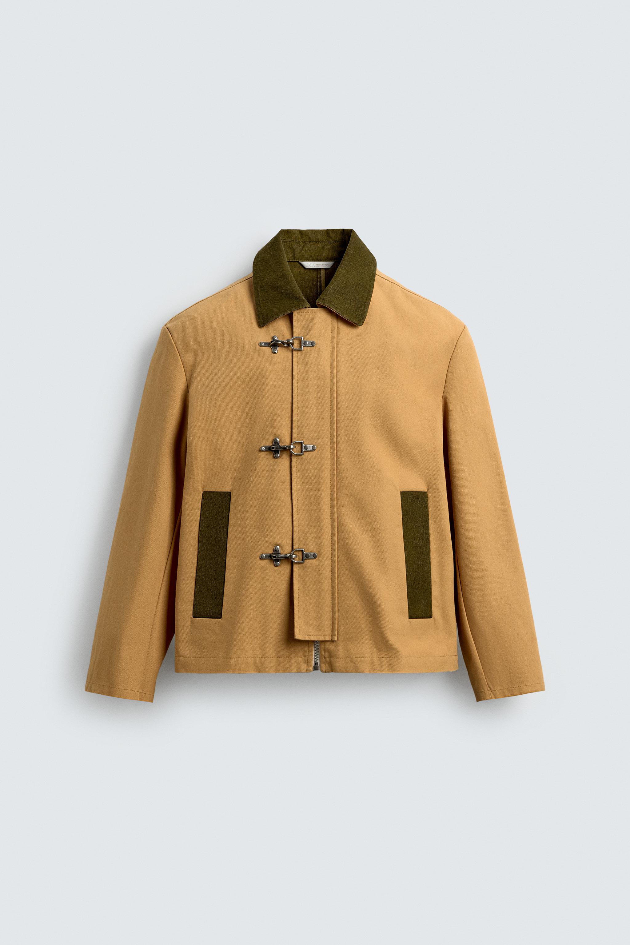 CONTRAST COLLAR FIREMAN CLASP JACKET