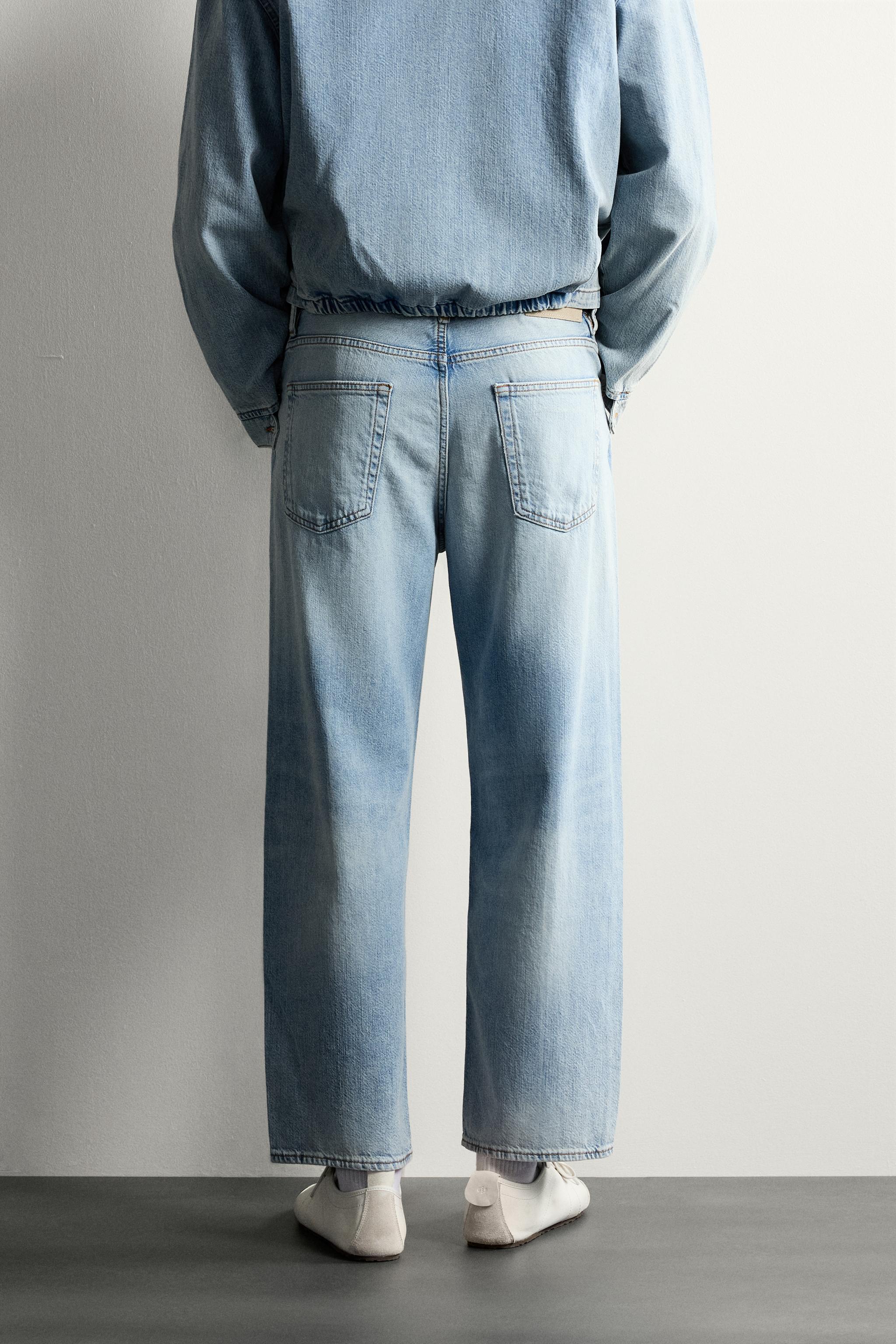 Мужские джинсы Zara LIGHTWEIGHT REGULAR CROPPED FIT JEANS — фото 3