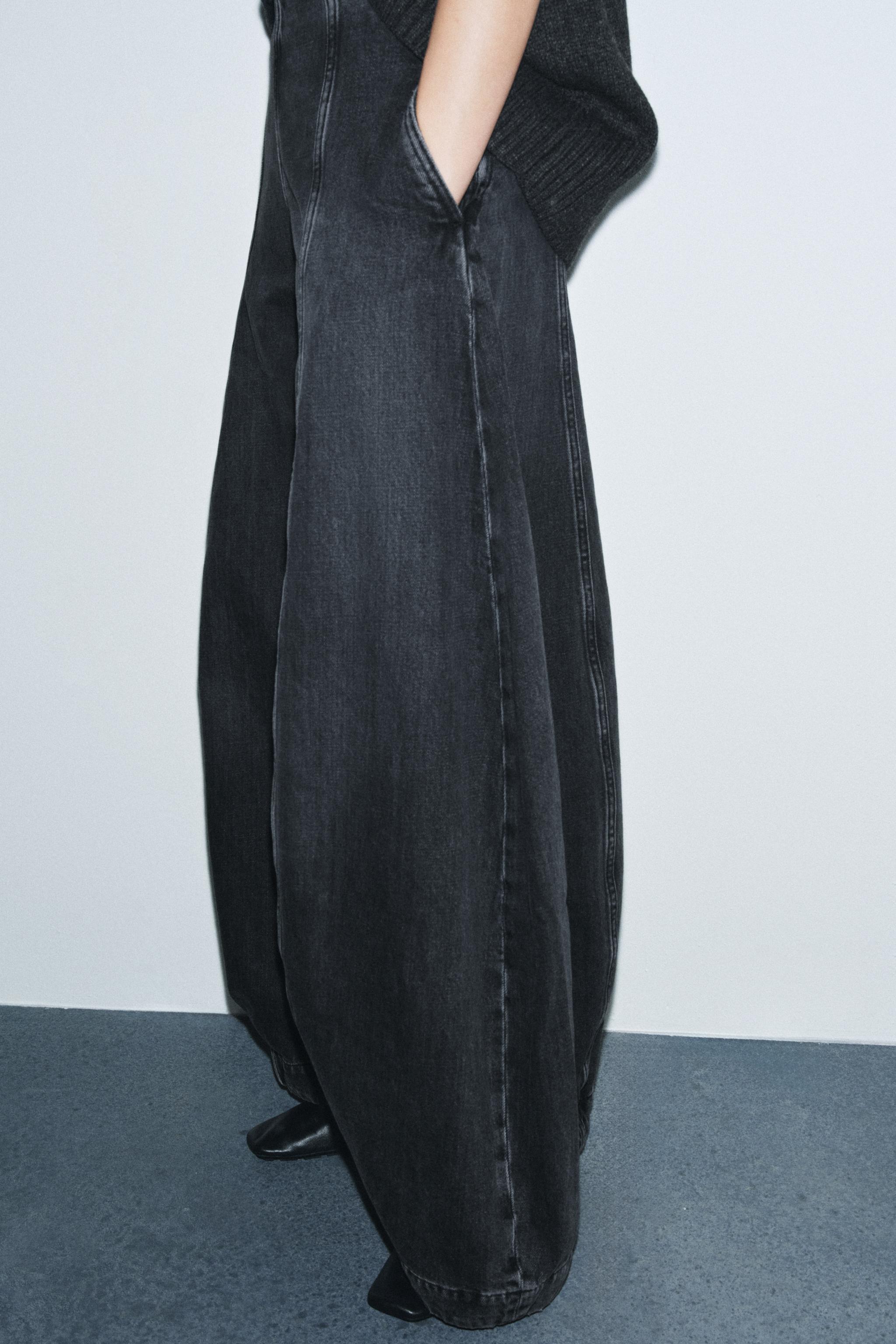 ZW COLLECTION BALLOON HIGH-RISE JEANS - Gray | ZARA Canada