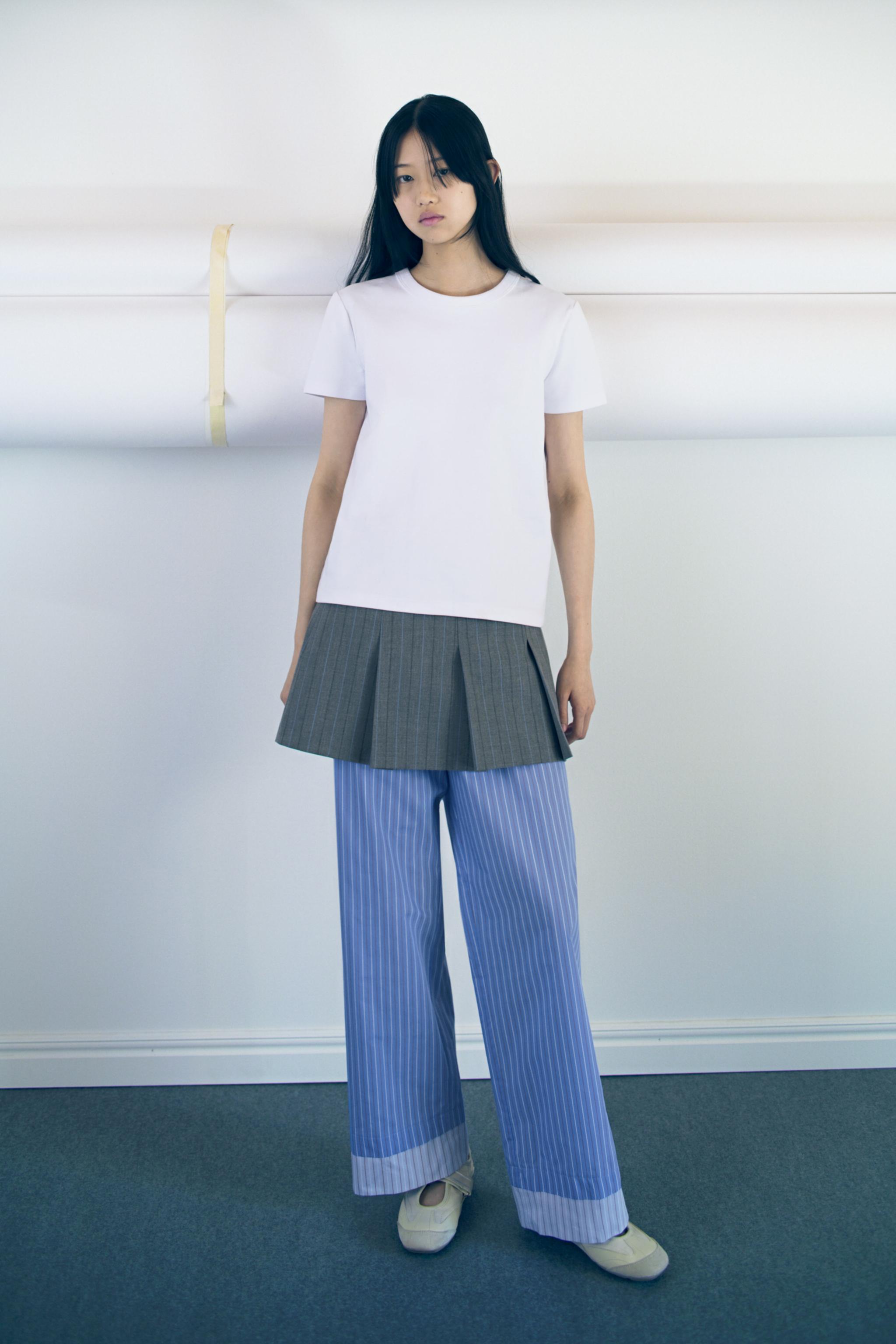 ストライプ柄パジャマ風パンツ - 青色/白色 | ZARA Japan / 日本
