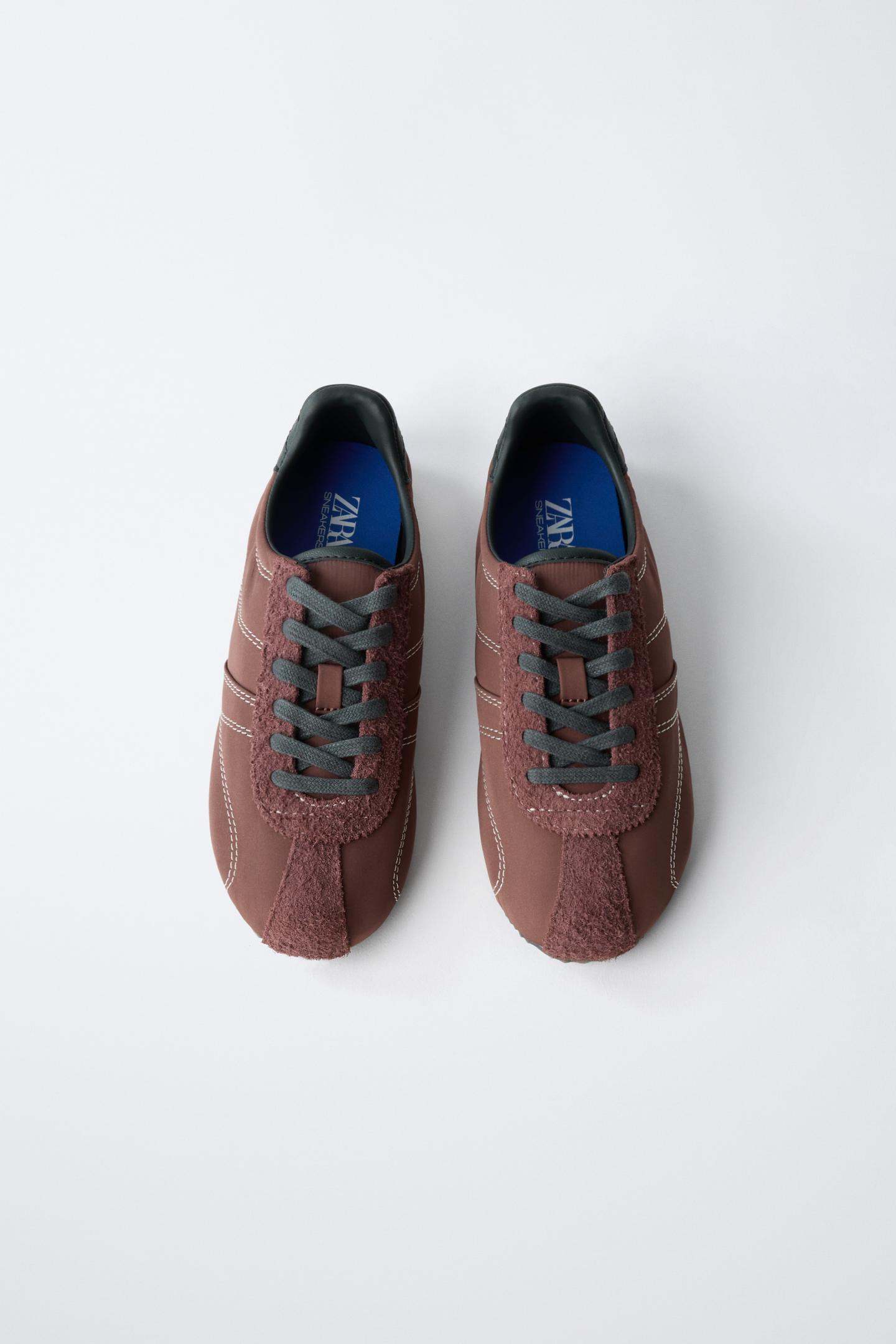 Детские кроссовки Zara Slim Sole, цвет: Тёмно-бордовый — фото 6