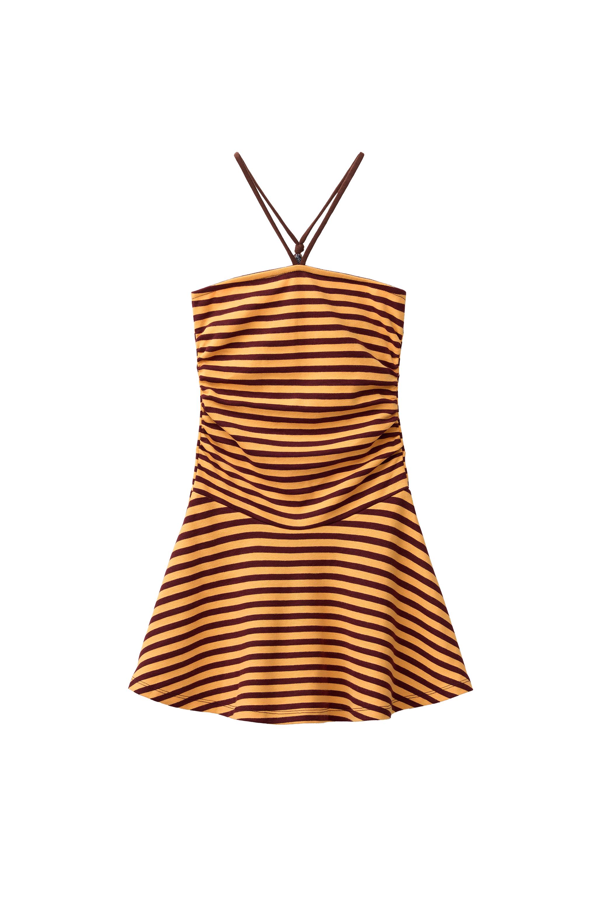 zara black and gold striped dress Zara Basic Shift Dress Navy Black Sparlke Gold Stripe Sz XL