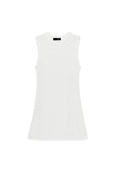 POINTELLE KNIT MINI DRESS - White by Zara