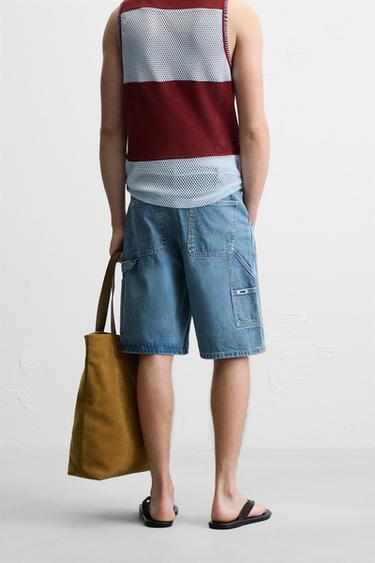 CARPENTER POCKET DENIM BERMUDA SHORTS - Blue by Zara - Image 2