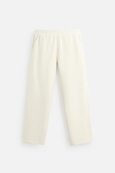 REGULAR FIT JOGGER TROUSERS - Oyster-white by Zara