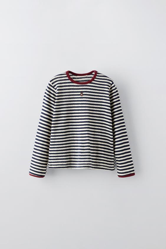 ФУТБОЛКА С АЖУРНЫМ УЗОРОМ — МОРСКОЙ СИНИЙ от Zara — изображение 0