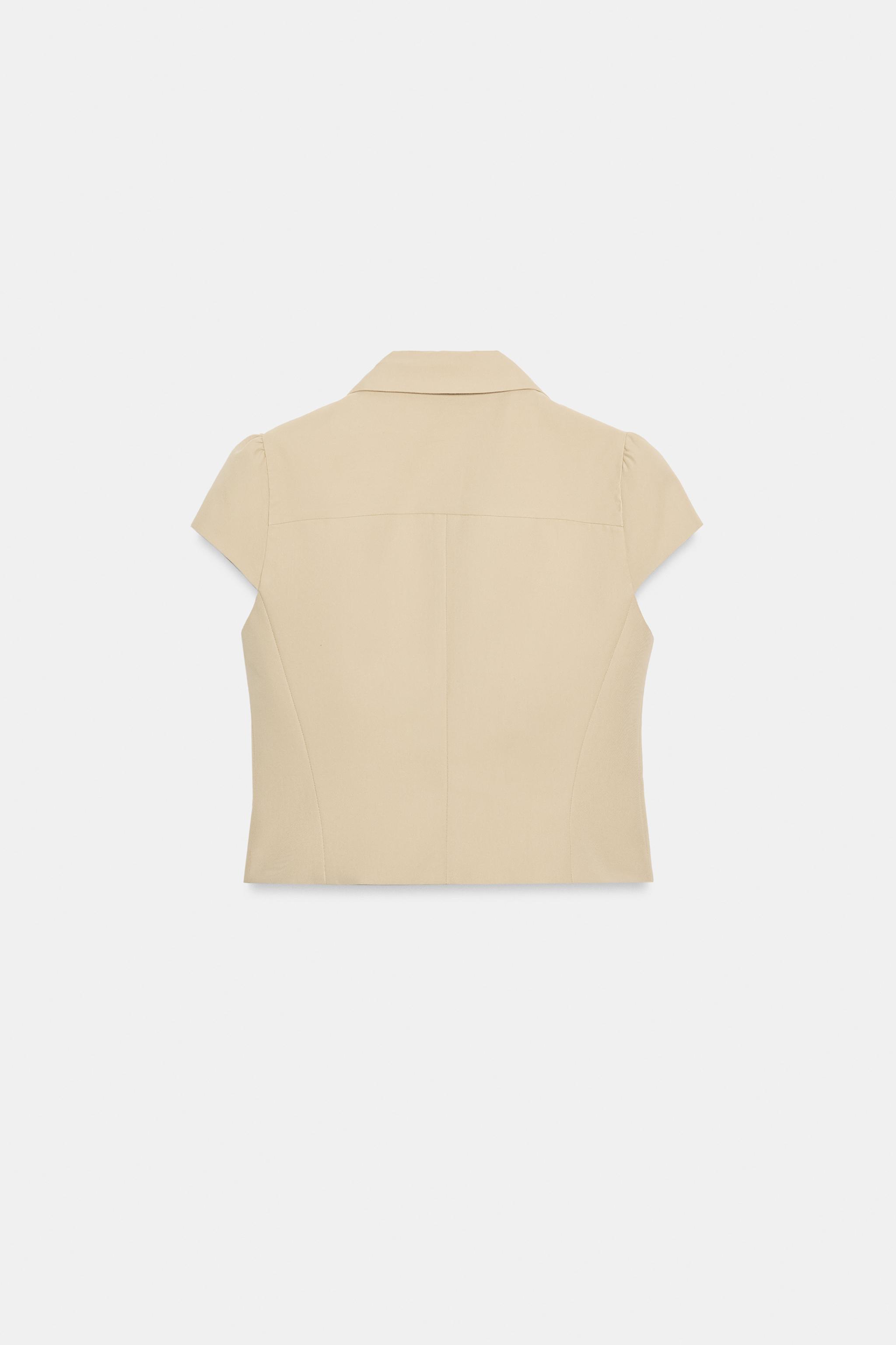 Женские куртки Zara SHORT SLEEVE DOUBLE-BREASTED JACKET — фото 5