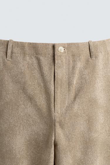 PANTALON CHINO RELAXED FIT JACQUARD - Marron clair de Zara - Image 9