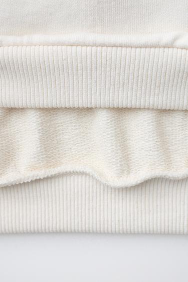 SLOGAN AND POLKA DOT PRINT SWEATSHIRT - Ecru by Zara - Image 3