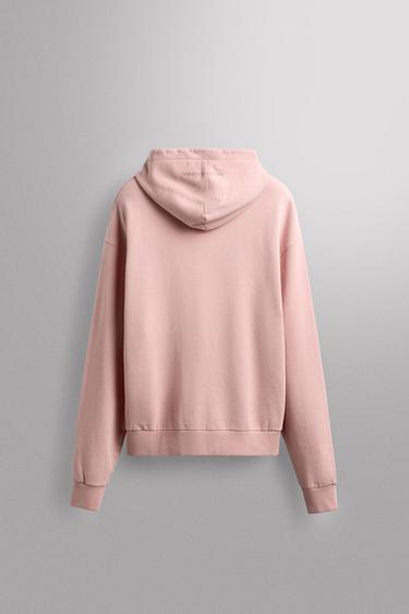 SUDADERA CAPUCHA BORDADO - Rosa de Zara