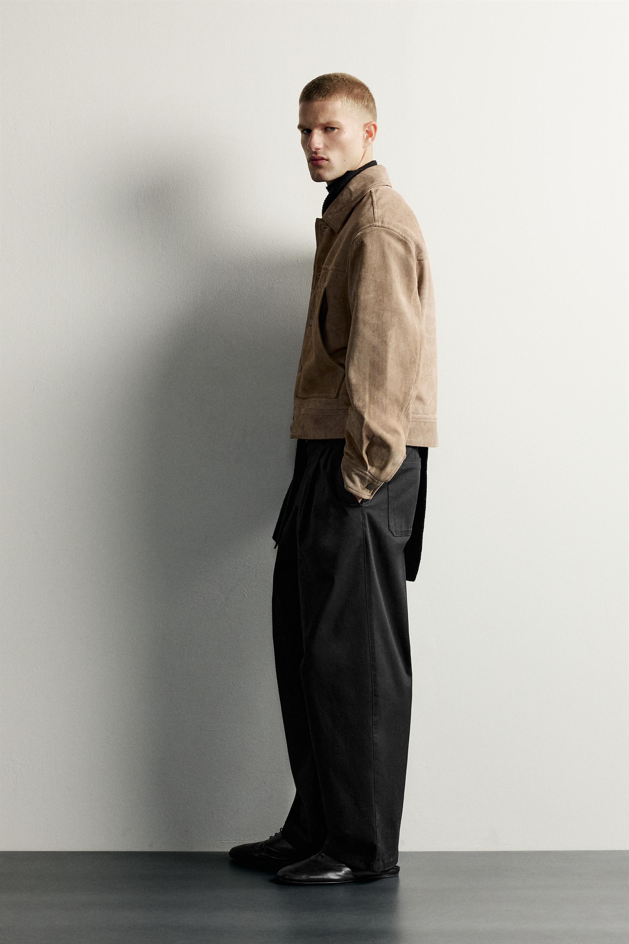 CROPPED SUEDE LEATHER JACKET