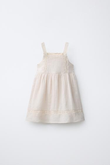 ROBE BRODÉE POINT DE CROIX - Écru de Zara - Image 1