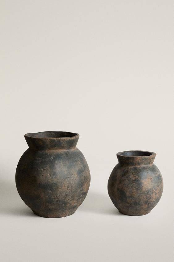 OVALE DECORATIEVE KERAMIEKEN VAAS - Bruin van Zara - Afbeelding 0