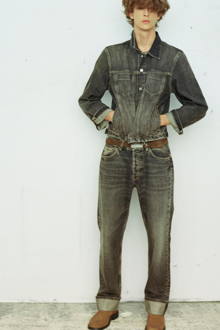 Cazadora denim cropped fit