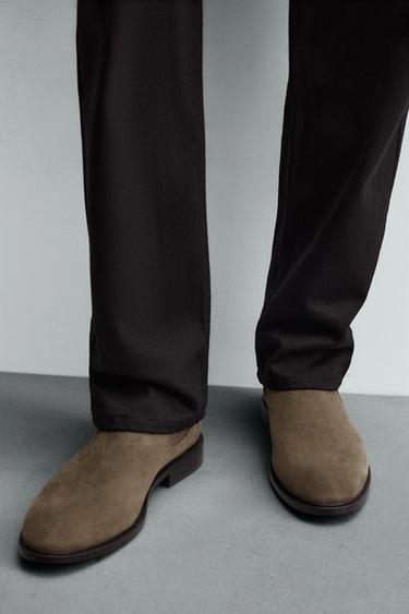 LEATHER CHELSEA BOOTS - Taupe Grey by Zara - Image 2