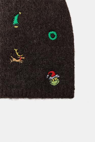 GRINCH™ EMBROIDERED BEANIE - Brown by Zara - Image 3