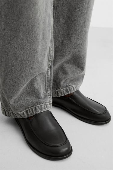 LEATHER LOAFERS - Black by Zara