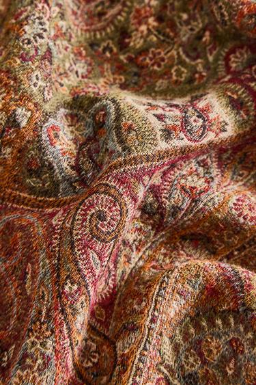 PAISLEY JACQUARD THROW - Brick by Zara
