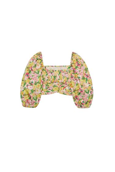 FLORAL PRINT TOP WITH BOW - Multicoloured by Zara