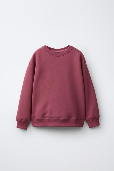 Zara PLAIN JOGGING SWEATSHIRT - Eggplant
