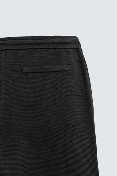 TEXTURED KNIT TROUSERS - Black by Zara
