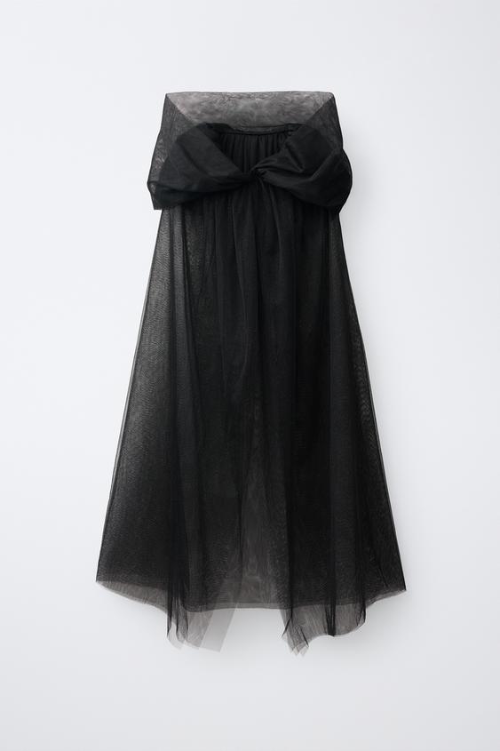 CAPA CAPUCHA DISFRAZ BRILLO - Negro de Zara - Imagen 0