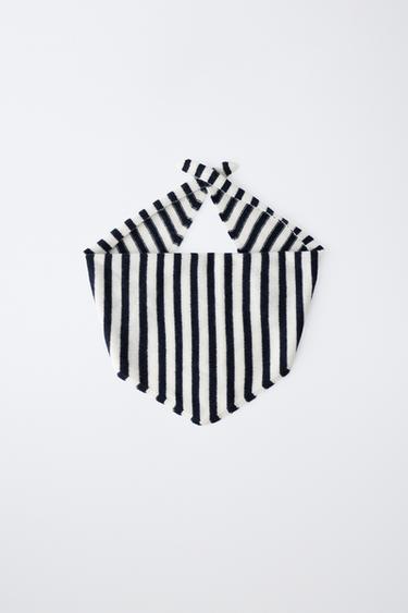 Zara STRIPED 100% CASHMERE SCARF - Ecru