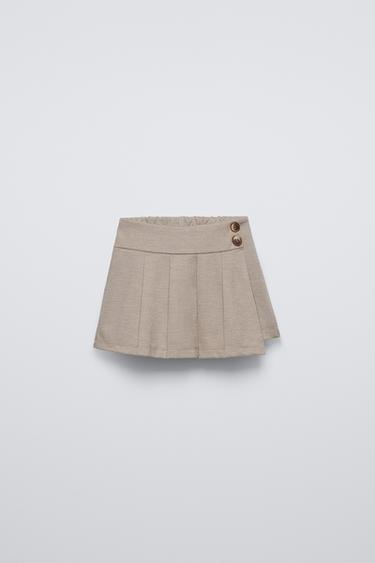 Zara BOX PLEAT SKORT - taupe brown