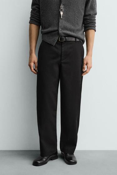 TEXTURED BALLOON FIT TROUSERS - Black by Zara