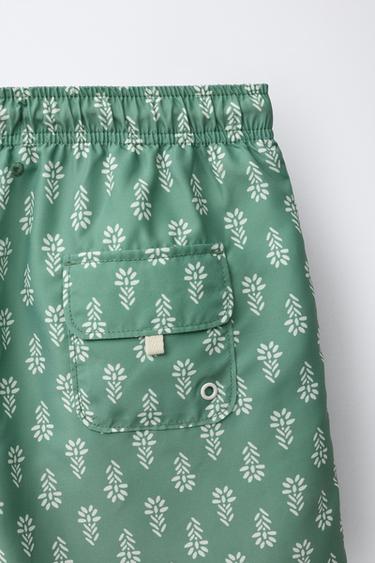 6-14 YEARS / PRINTED SWIM SHORTS - Green by Zara - Image 3