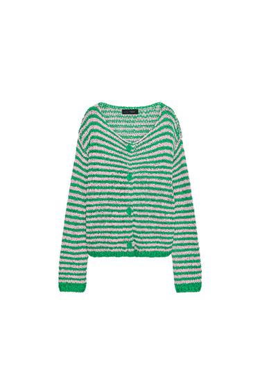 Zara STRIPED CARDIGAN - Multicolored