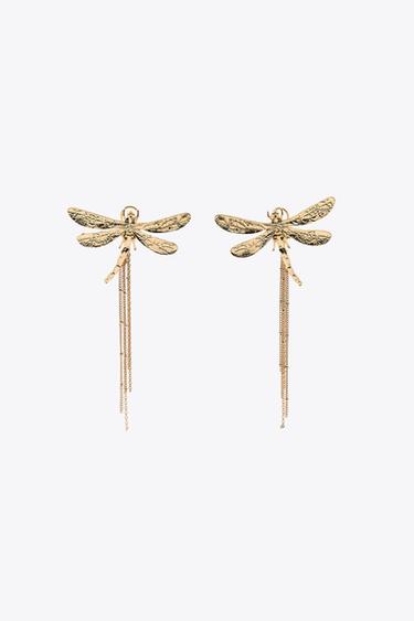 BOUCLES D'OREILLES MAXI LIBELLULE - Doré de Zara