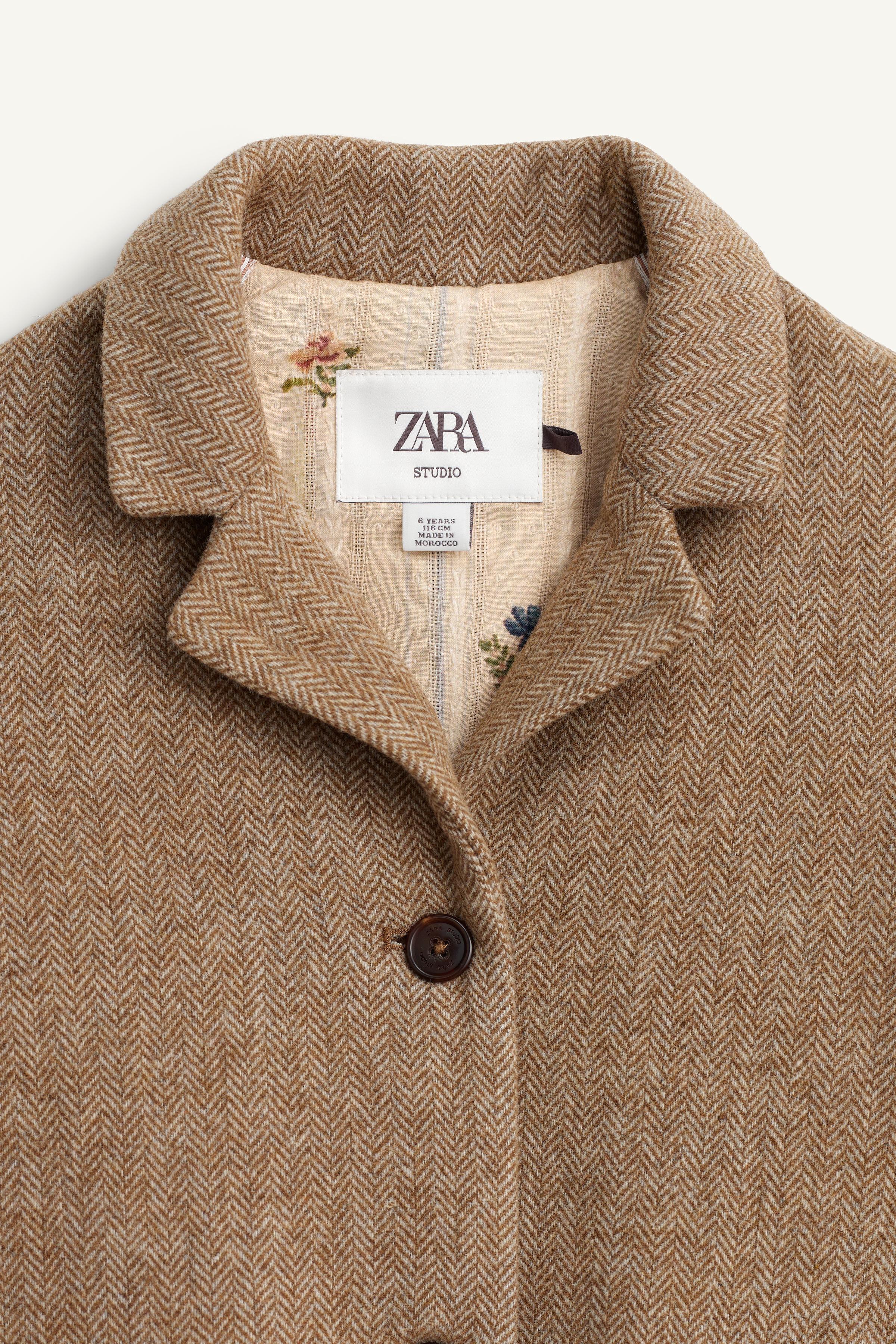 LIMITED EDITION ウールヘリンボーンコート - ダークキャメル | ZARA