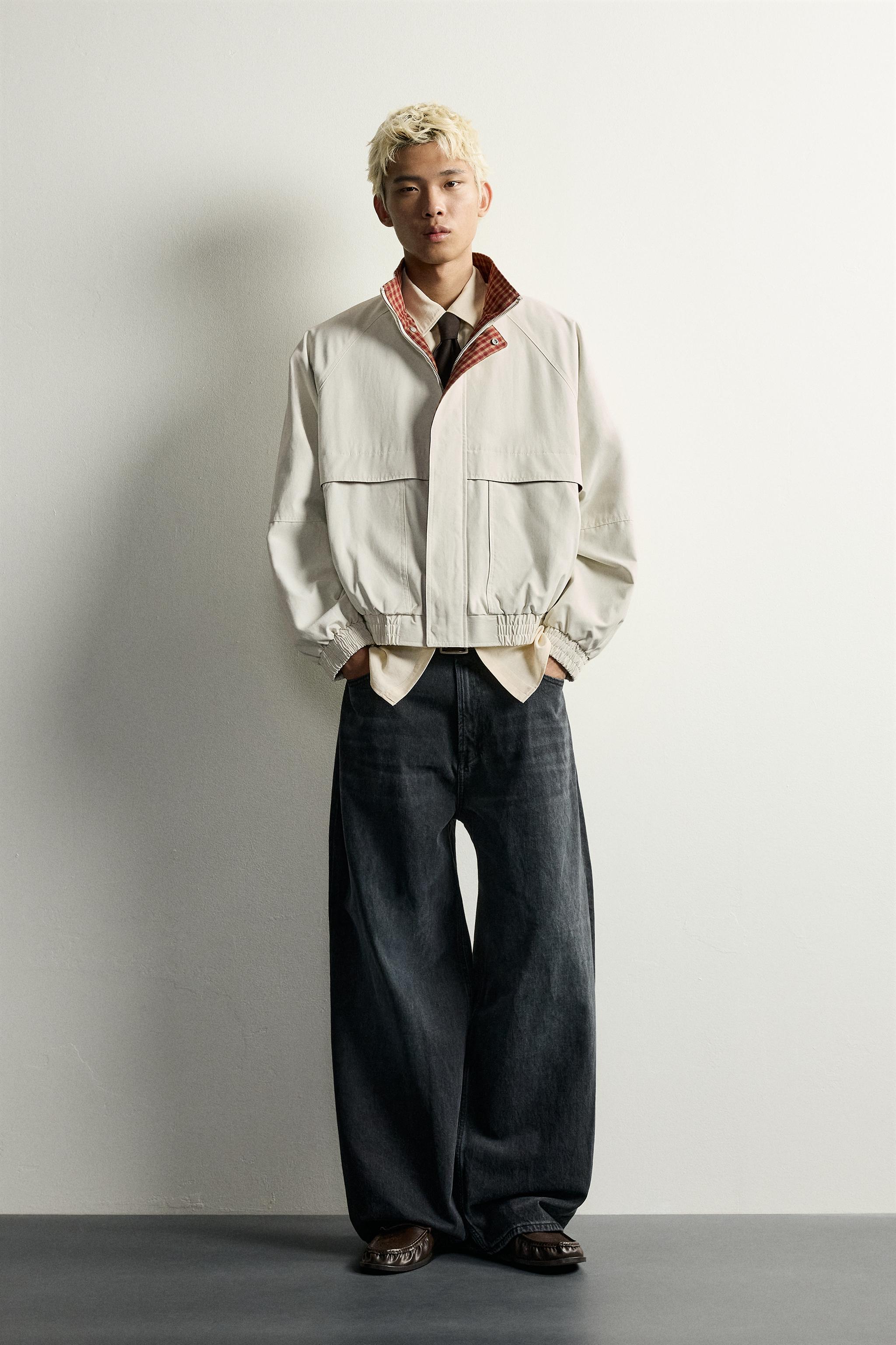 Мужские куртки Zara CONTRASTING RELAXED FIT JACKET